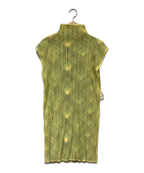 PLEATS PLEASE（プリーツプリーズ）PLEATS PLEASE (プリーツプリーズ) ノースリーブ ワンピース イエロー サイズ:3の古着・服飾アイテム