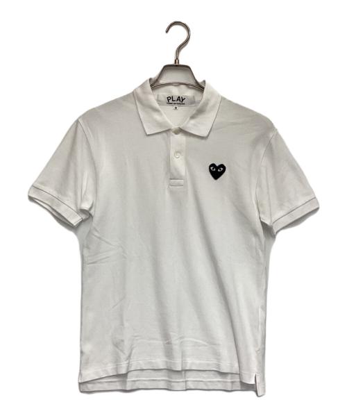 PLAY COMME des GARCONS（プレイコムデギャルソン）PLAY COMME des GARCONS (プレイ コムデギャルソン) ポロシャツ ホワイト サイズ:Mの古着・服飾アイテム