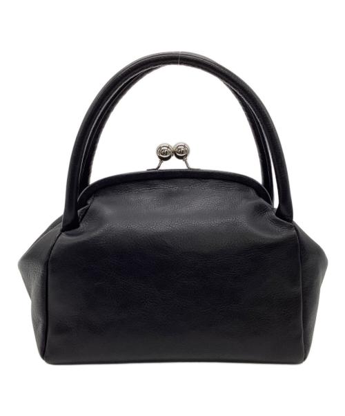 Y's（ワイズ）Y's (ワイズ) がま口レザーハンドバッグ ブラックの古着・服飾アイテム