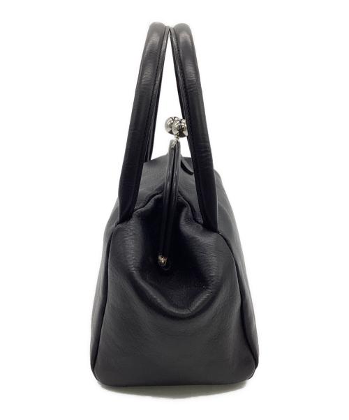 Y's（ワイズ）Y's (ワイズ) がま口レザーハンドバッグ ブラックの古着・服飾アイテム