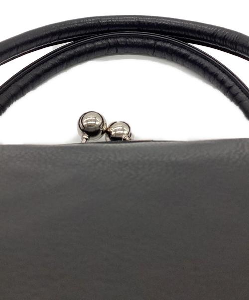 Y's（ワイズ）Y's (ワイズ) がま口レザーハンドバッグ ブラックの古着・服飾アイテム