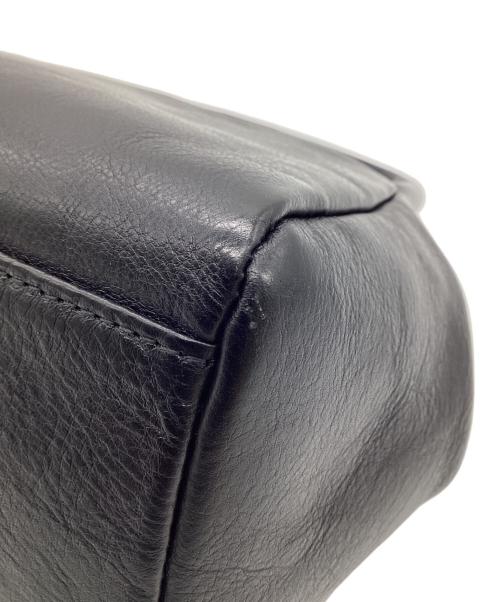 Y's（ワイズ）Y's (ワイズ) がま口レザーハンドバッグ ブラックの古着・服飾アイテム