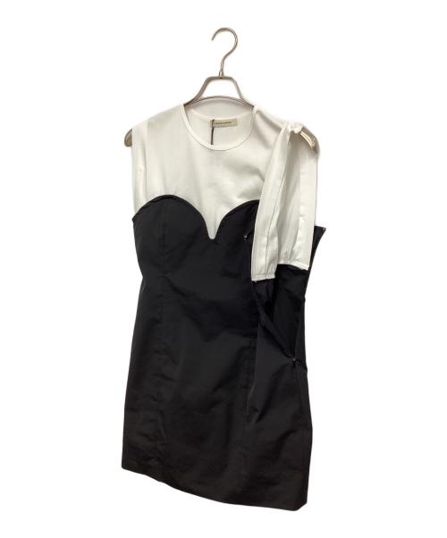 AEWEN MATOPH（イウエン マトフ）AEWEN MATOPH (イウエン マトフ) ビスチェ コンビ ミニワンピース ブラック×ホワイト サイズ:FREEの古着・服飾アイテム
