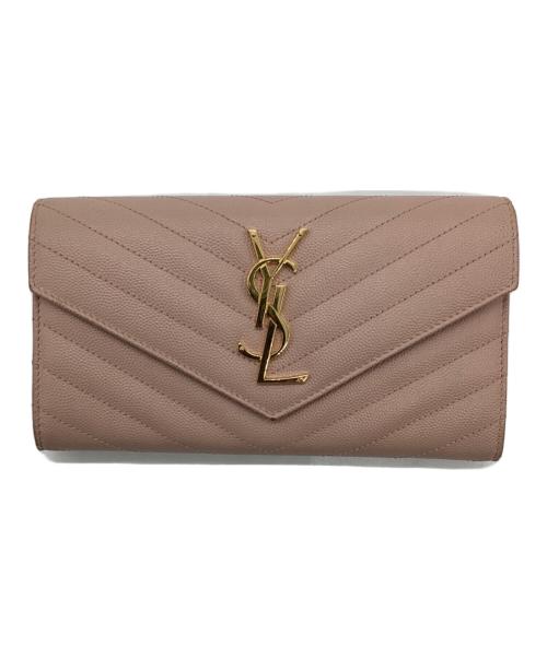 Saint Laurent Paris（サンローランパリ）Saint Laurent Paris (サンローランパリ) カサンドラ ラージフラップウォレット ピンクの古着・服飾アイテム