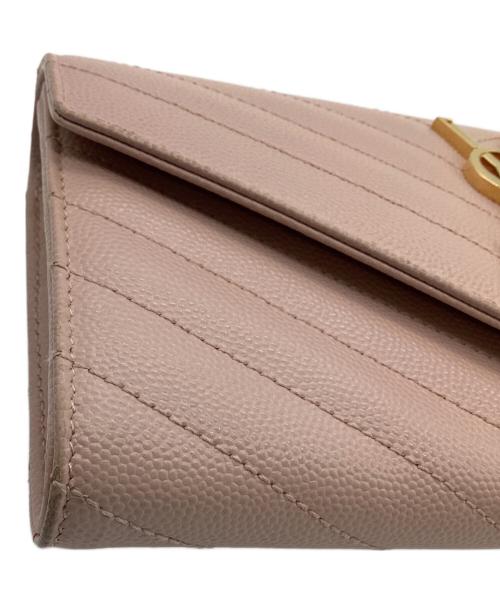 Saint Laurent Paris（サンローランパリ）Saint Laurent Paris (サンローランパリ) カサンドラ ラージフラップウォレット ピンクの古着・服飾アイテム