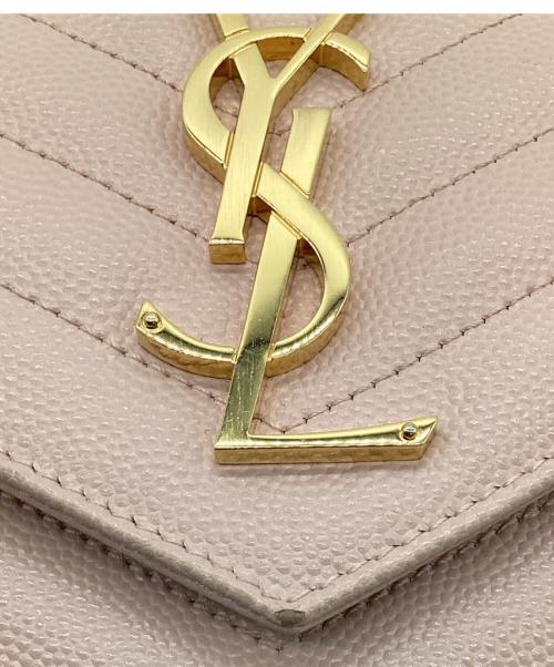 Saint Laurent Paris（サンローランパリ）Saint Laurent Paris (サンローランパリ) カサンドラ ラージフラップウォレット ピンクの古着・服飾アイテム