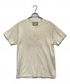 GUCCIグッチ）の古着「テニスロゴ刺繍 半袖Tシャツ」｜ベージュ