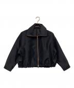 Nobleノーブル）の古着「ミルキーシアースタンドカラーパーカーブルゾン」｜ブラック