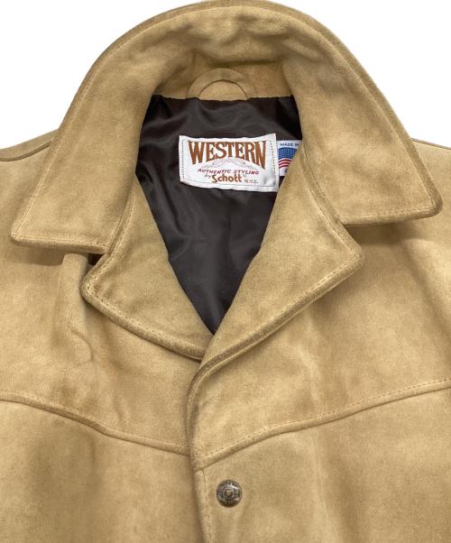 WESTERN AUTHENTIC STYLING by Schott（ウエスタン オーセンティック スタイリング バイ ショット）WESTERN AUTHENTIC STYLING by Schott (ウエスタン オーセンティック スタイリング バイ ショット) ウエスタンレザージャケット ベージュ サイズ:40の古着・服飾アイテム