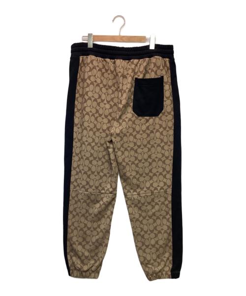 COACH（コーチ）COACH (コーチ) シグネチャー スウェットパンツ ベージュ×ブラック サイズ:Lの古着・服飾アイテム