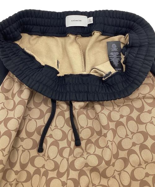 COACH（コーチ）COACH (コーチ) シグネチャー スウェットパンツ ベージュ×ブラック サイズ:Lの古着・服飾アイテム