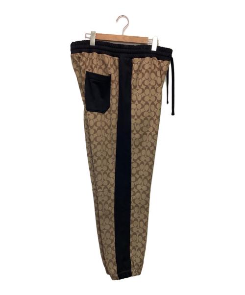 COACH（コーチ）COACH (コーチ) シグネチャー スウェットパンツ ベージュ×ブラック サイズ:Lの古着・服飾アイテム