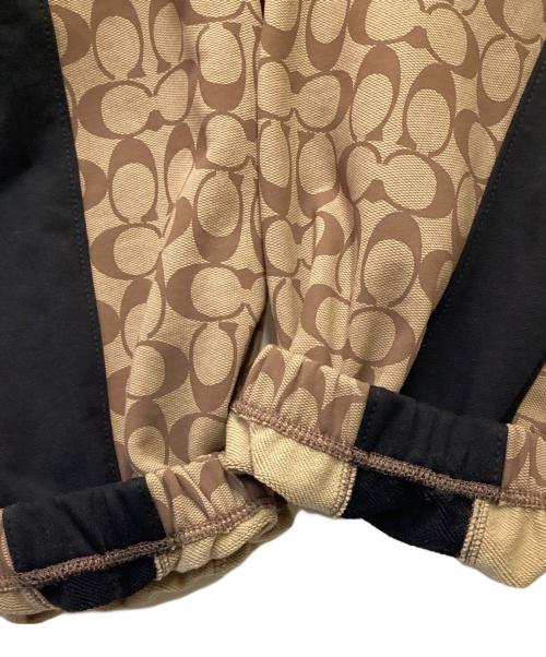 COACH（コーチ）COACH (コーチ) シグネチャー スウェットパンツ ベージュ×ブラック サイズ:Lの古着・服飾アイテム