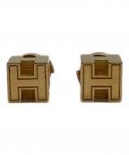 HERMESエルメス）の古着「カージュドアッシュ Hキューブ ピアス」｜ゴールド