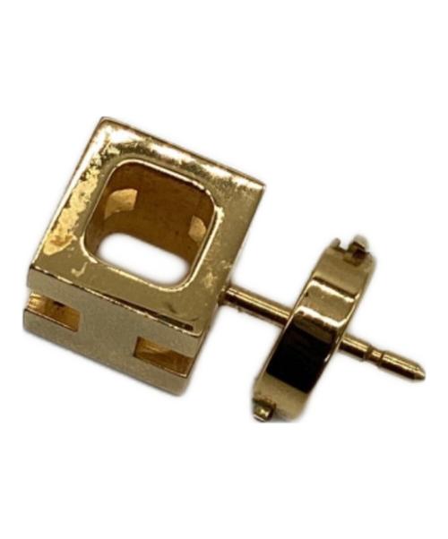 HERMES（エルメス）HERMES (エルメス) カージュドアッシュ Hキューブ ピアス ゴールドの古着・服飾アイテム