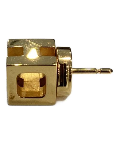 HERMES（エルメス）HERMES (エルメス) カージュドアッシュ Hキューブ ピアス ゴールドの古着・服飾アイテム