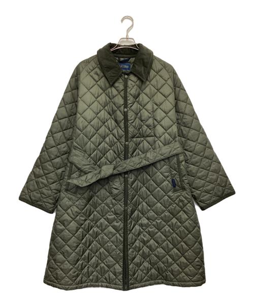 LAVENHAM（ラベンハム）LAVENHAM (ラベンハム) L'ECHOPPE (レショップ) バルカラー キルティング コート グリーン サイズ:Lの古着・服飾アイテム