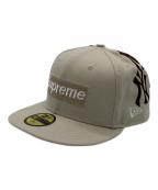 New Era×SUPREME×GENUINE MERCHANDISEニューエラ×シュプリーム×ジェニュイン マーチャンダイズ）の古着「ボックスロゴ キャップ」｜ベージュ