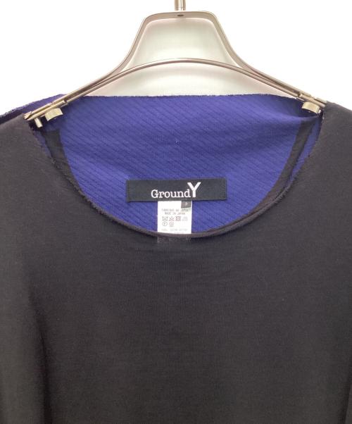 GROUND Y（グラウンドワイ）GROUND Y (グラウンドワイ) 接結ボーダーニットカットソー ブラック サイズ:3の古着・服飾アイテム