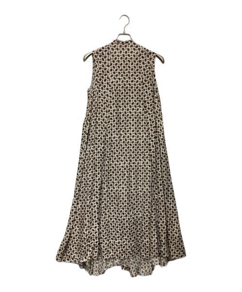 45R（フォーティファイブ・アール）45R (フォーティファイブ・アール) ノースリーブワンピース ブラウン×ホワイトの古着・服飾アイテム