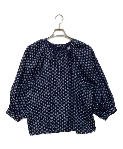 45R（フォーティファイブ・アール）45R (フォーティファイブ・アール) シガードットプリントのプカパフブラウス ブルー サイズ:表記無の古着・服飾アイテム