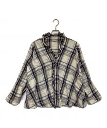 45R（フォーティファイブ・アール）の古着「インドリネンツイル カシュクールブラウス」｜ベージュ