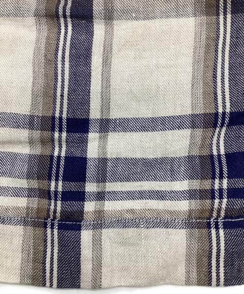 45R（フォーティファイブ・アール）45R (フォーティファイブ・アール) インドリネンツイル カシュクールブラウス ベージュ サイズ:表記無の古着・服飾アイテム