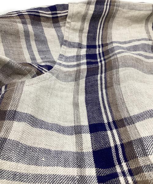 45R（フォーティファイブ・アール）45R (フォーティファイブ・アール) インドリネンツイル カシュクールブラウス ベージュ サイズ:表記無の古着・服飾アイテム