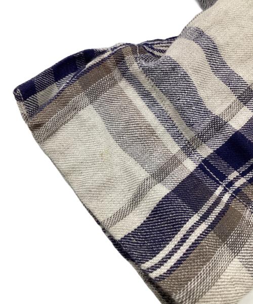 45R（フォーティファイブ・アール）45R (フォーティファイブ・アール) インドリネンツイル カシュクールブラウス ベージュ サイズ:表記無の古着・服飾アイテム