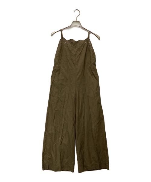 45R（フォーティファイブ・アール）45R (フォーティファイブ・アール) ポプリンカットワークサロペット オリーブ サイズ:3の古着・服飾アイテム