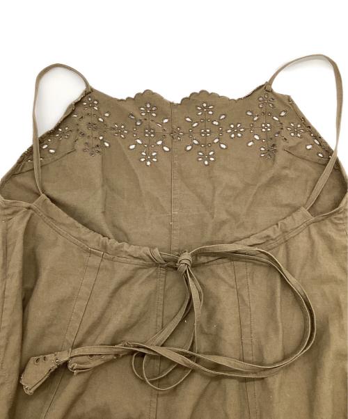 45R（フォーティファイブ・アール）45R (フォーティファイブ・アール) ポプリンカットワークサロペット オリーブ サイズ:3の古着・服飾アイテム