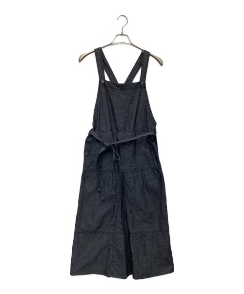 45R（フォーティファイブ・アール）45R (フォーティファイブ・アール) 撚杢カルゼのジャンパースカート ネイビー サイズ:表記無の古着・服飾アイテム