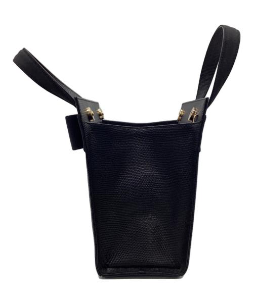 Salvatore Ferragamo（サルヴァトーレ フェラガモ）Salvatore Ferragamo (サルヴァトーレ フェラガモ) ヴァラ リボン ハンドバッグ ブラックの古着・服飾アイテム