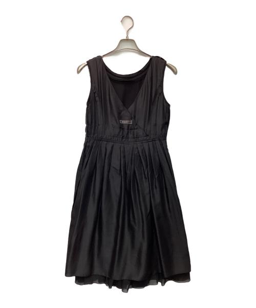 FOXEY（フォクシー）FOXEY (フォクシー) シルク ノースリーブワンピース ブラック サイズ:38の古着・服飾アイテム