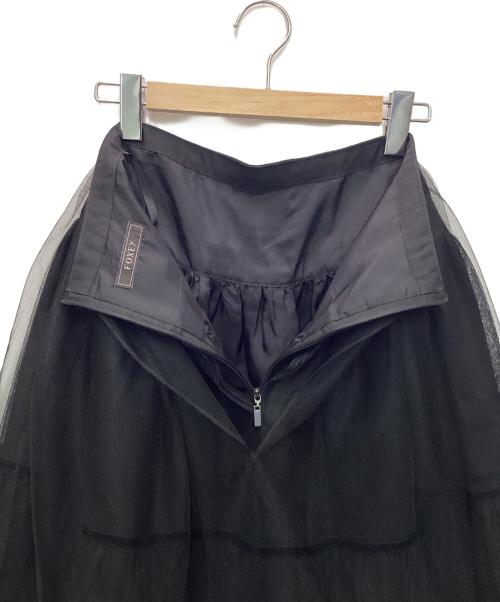 FOXEY（フォクシー）FOXEY (フォクシー) チュール フレア レイヤード スカート ブラック サイズ:38の古着・服飾アイテム
