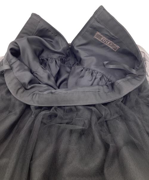 FOXEY（フォクシー）FOXEY (フォクシー) チュール フレア レイヤード スカート ブラック サイズ:38の古着・服飾アイテム