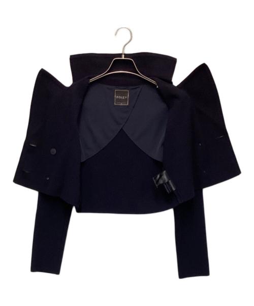 FOXEY（フォクシー）FOXEY (フォクシー) パールボタンニットジャケット ネイビー サイズ:38の古着・服飾アイテム