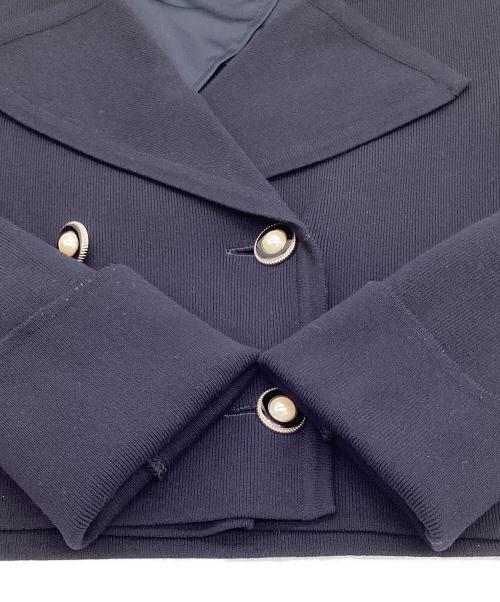 FOXEY（フォクシー）FOXEY (フォクシー) パールボタンニットジャケット ネイビー サイズ:38の古着・服飾アイテム