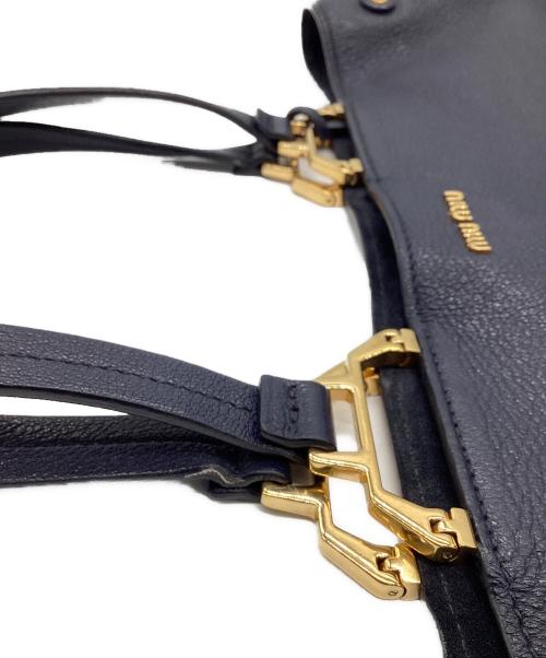 MIU MIU（ミュウミュウ）MIU MIU (ミュウミュウ) マドラス トートバッグ ネイビーの古着・服飾アイテム