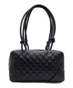 CHANELシャネル）の古着「カンボンライン ボーリングバッグ」｜ブラック