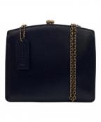 COACHコーチ）の古着「Madion Kisslock（マディソン キスロック）チェーンショルダーバッグ」｜ブラック