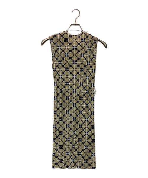 PLEATS PLEASE（プリーツプリーズ）PLEATS PLEASE (プリーツプリーズ) ノースリーブワンピース イエロー サイズ:3の古着・服飾アイテム