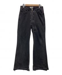 FREE WORLD ORDER（フリーワールドオーダー）の古着「Oblique Placket Denim Pants（オブリーク プラケット デニム パンツ）」｜ブラック