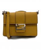 FENDIフェンディ）の古着「フラット バゲット マイクロ ショルダーポーチ」｜イエロー