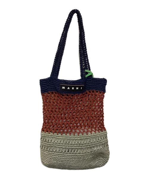 MARNI（マルニ）MARNI (マルニ) フィケ クロシェ バッグ レッド×グレーの古着・服飾アイテム