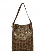 FENDIフェンディ）の古着「ズッキーノ エナメル ショルダーバッグ」｜ブラウン