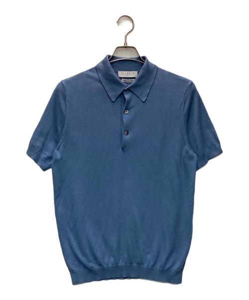 TOMORROW LAND PILGRIM（トゥモローランド ピルグリム）TOMORROW LAND PILGRIM (トゥモローランド ピルグリム) シルクコットンニットポロシャツ ライトブルー サイズ:Mの古着・服飾アイテム