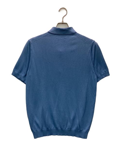 TOMORROW LAND PILGRIM（トゥモローランド ピルグリム）TOMORROW LAND PILGRIM (トゥモローランド ピルグリム) シルクコットンニットポロシャツ ライトブルー サイズ:Mの古着・服飾アイテム