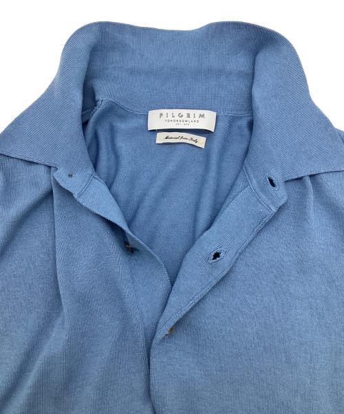 TOMORROW LAND PILGRIM（トゥモローランド ピルグリム）TOMORROW LAND PILGRIM (トゥモローランド ピルグリム) シルクコットンニットポロシャツ ライトブルー サイズ:Mの古着・服飾アイテム