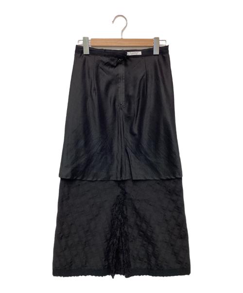 MACPHEE（マカフィー）MACPHEE (マカフィー) カットジャカード セミフレアロングスカート ブラック サイズ:36の古着・服飾アイテム